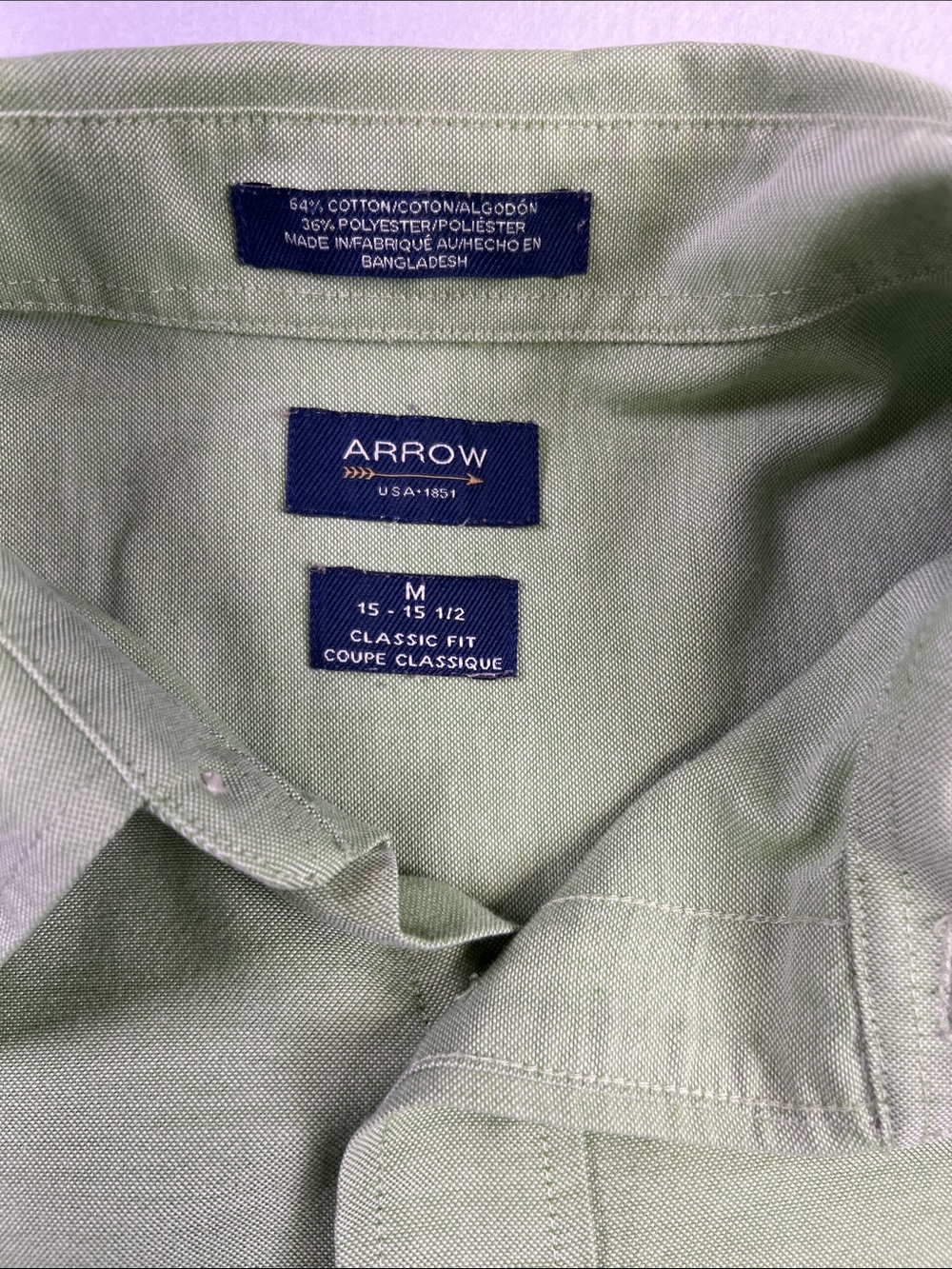 Arrow Classic Fit Lightweight Shirt Jacket in Sage Green